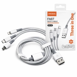 CABLE CARGA RAPIDA USB A- TRES CONEXIONES X500